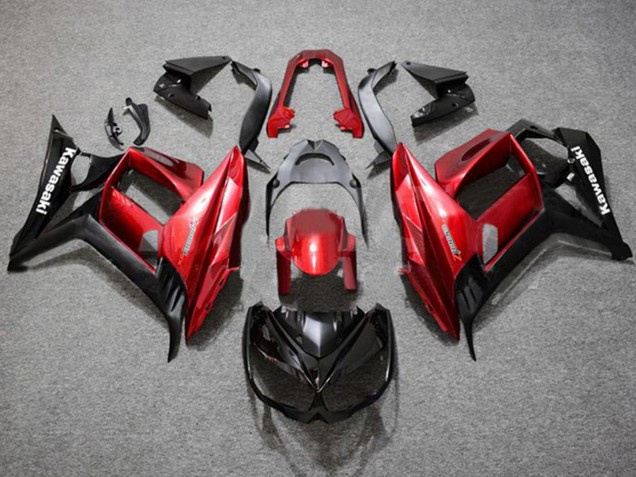 Kawasaki Z1000SX Motorrad Verkleidung 2010-2016 - Rot Glanzendes Schwarz