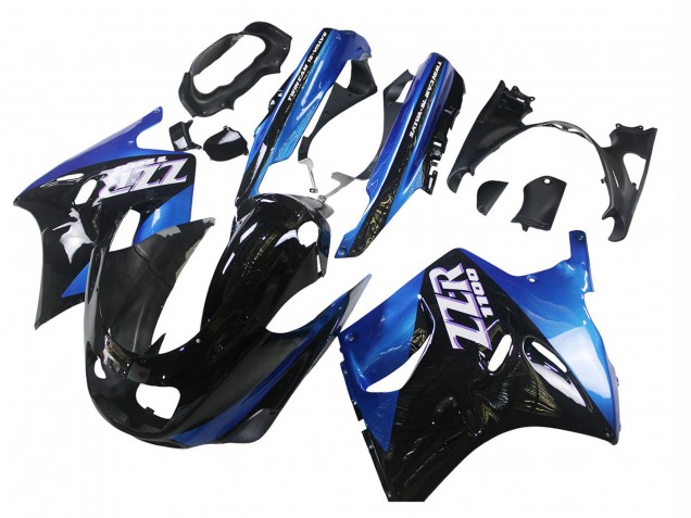 Kawasaki ZZR1100 Motorrad Verkleidung 1990-1992 - Blau Glanzendes Schwarz