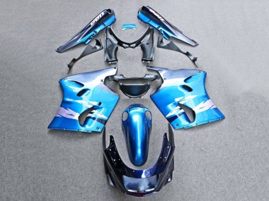 Kawasaki ZZR1100 Motorrad Verkleidung 1993-2003 - Glanzendes Blau Grau