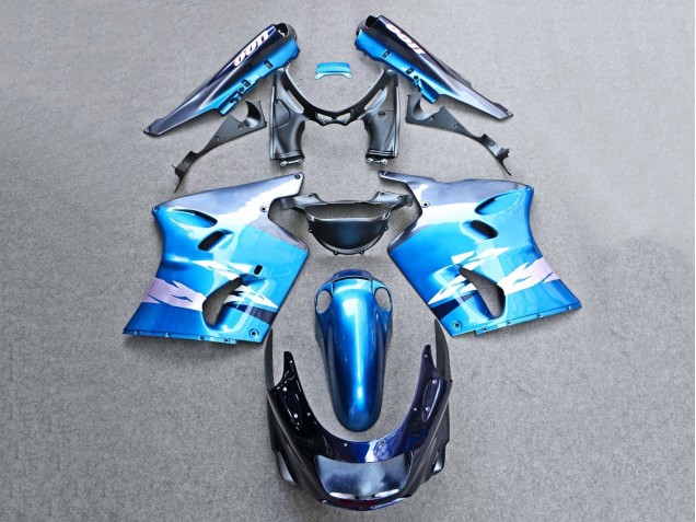 Kawasaki ZZR1100 Motorrad Verkleidung 1993-2003 - Glanzendes Blau Grau