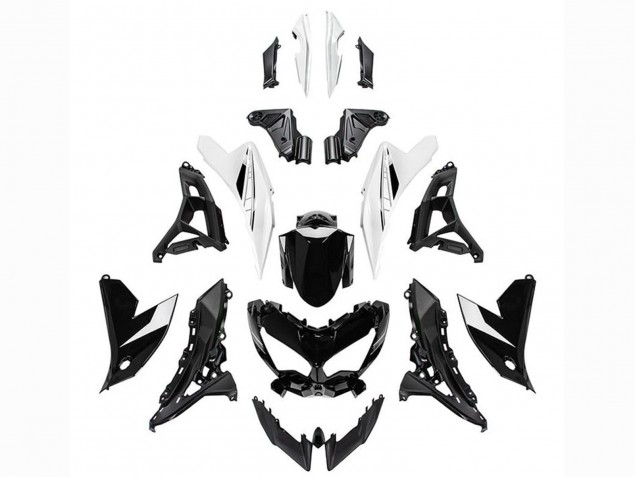 Kawasaki Versys 650 Motorrad Verkleidung 2022-2025 - Glanzendes Schwarz Weiss