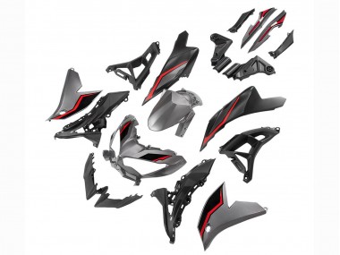 Kawasaki Versys 650 Motorrad Verkleidung 2022-2025 - Grau Rot Schwarz