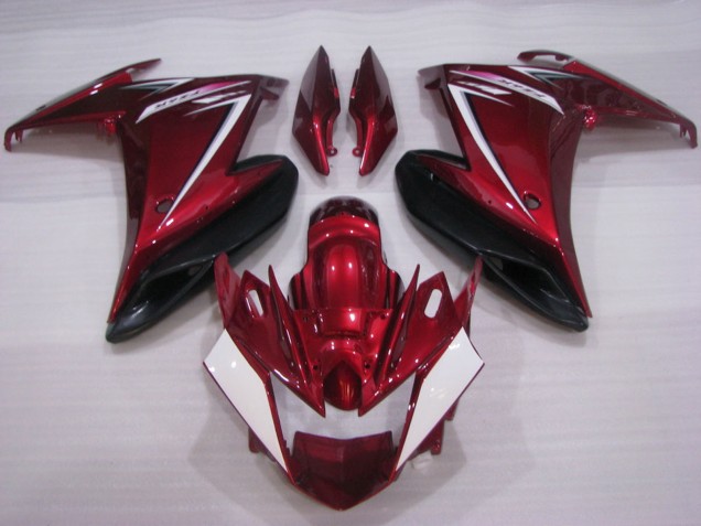 Yamaha FZ6R Motorrad Verkleidung 2009-2015 - Rot Weiss Schwarz