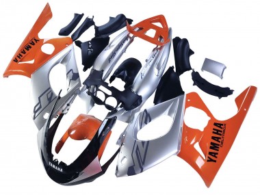 Yamaha YZF600R Thundercat Motorrad Verkleidung 1996-2007 - Orange Grau Glanzendes Schwarz