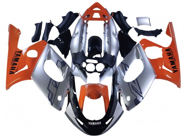 Yamaha YZF600R Thundercat Motorrad Verkleidung 1996-2007 - Orange Grau Glanzendes Schwarz