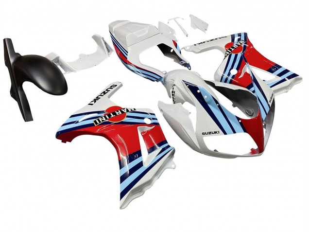 Suzuki SV650 Motorrad Verkleidung 2003-2013 - Weiss Rot Blau Martini