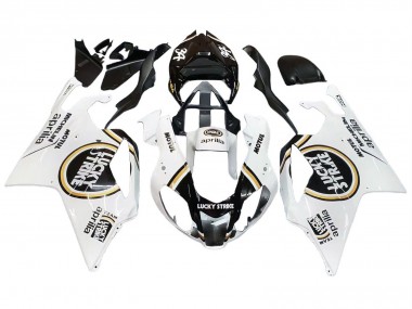 Aprilia RSV1000 Motorrad Verkleidung 2003-2006 - Weiss Schwarz Lucky Strike Motul Michelin
