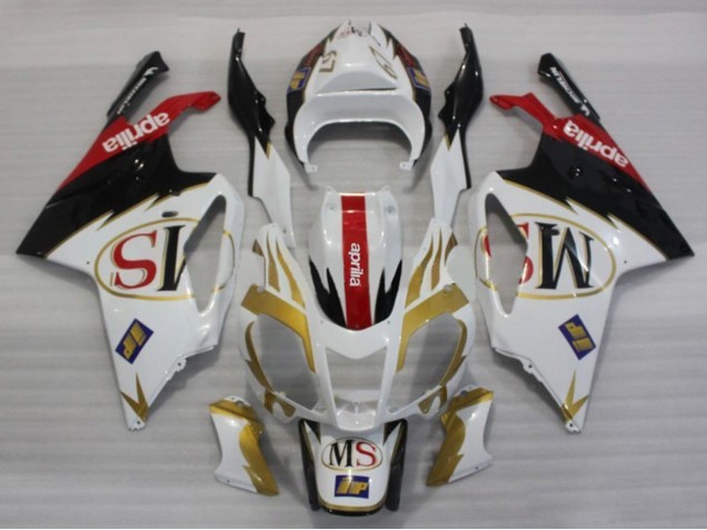 Aprilia RSV1000 Motorrad Verkleidung 2003-2006 - Weiss Gold Rot Schwarz