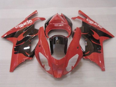 Aprilia RSV1000 Motorrad Verkleidung 2003-2006 - Rot Glanzendes Schwarz