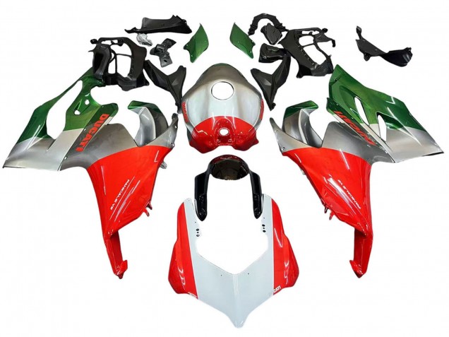 Ducati Panigale V2 Motorrad Verkleidung 2020-2024 - Silber Rot Grun