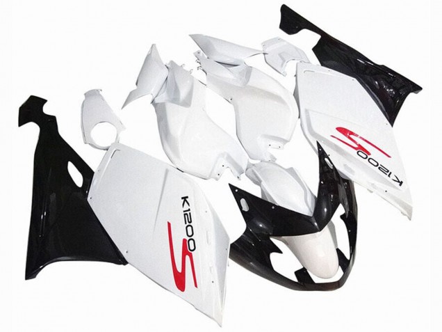 BMW K1200S Motorrad Verkleidung 2005-2010 - Weiss Glanzendes Schwarz