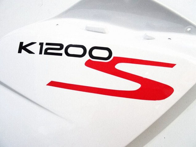 BMW K1200S Motorrad Verkleidung 2005-2010 - Weiss Glanzendes Schwarz