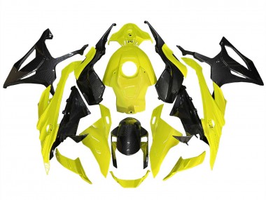 BMW S1000RR Motorrad Verkleidung 2023-2024 - Gelb Schwarz Carbonfaser