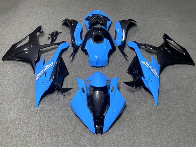 BMW S1000RR Motorrad Verkleidung 2019-2022 - Blau Schwarz Carbonfaser