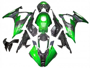 BMW S1000RR Motorrad Verkleidung 2019-2022 - Grun Geschmiedet Carbonfaser