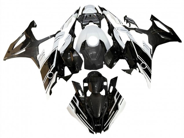 BMW S1000RR Motorrad Verkleidung 2019-2022 - Glanzendes Schwarz Weiss