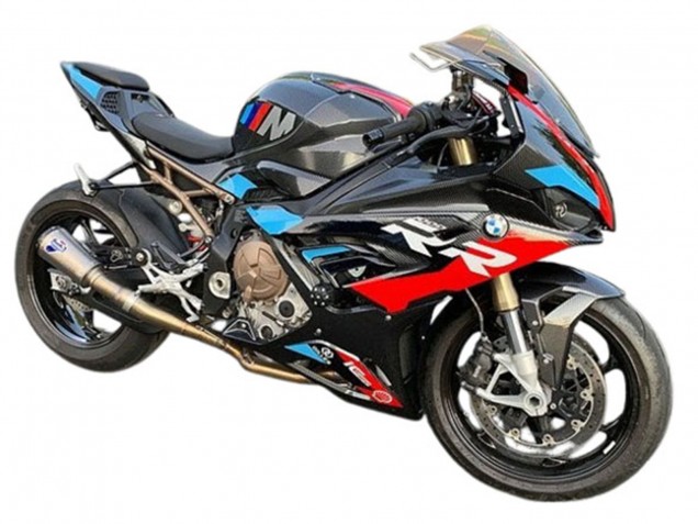 BMW S1000RR Motorrad Verkleidung 2019-2022 - Schwarz Blau Rot Carbonfaser