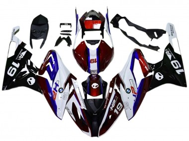 BMW S1000RR Motorrad Verkleidung 2017-2018 - Weiss Rot Blau Schwarz