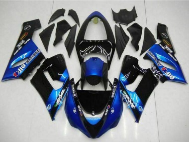 Blau Glänzendes Schwarz Elf 2005-2006 Kawasaki ZX6R Motorrad Verkleidung