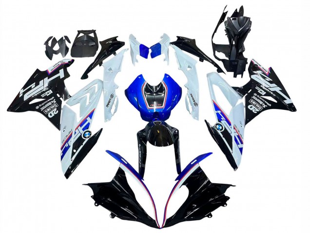 BMW S1000RR Motorrad Verkleidung Kit 2015-2016 - Weiss Blau Glanzendes Schwarz