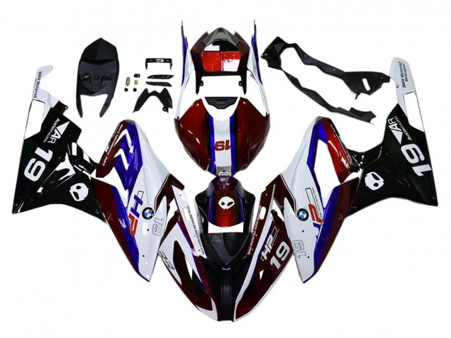 BMW S1000RR Motorrad Verkleidung 2015-2016 - Weiss Rot Blau Schwarz