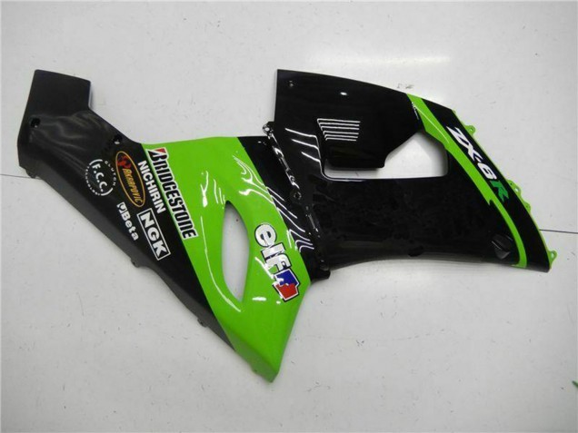 Grün Glänzendes Schwarz Elf 2005-2006 Kawasaki ZX6R Motorrad Verkleidung