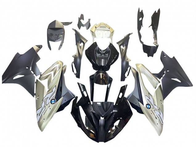 BMW S1000RR Motorrad Verkleidung 2015-2016 - Silber Glanzendes Schwarz Matt Schwarz
