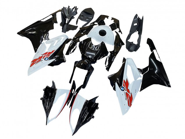 BMW S1000RR Motorrad Verkleidung 2015-2016 - Weiss Schwarz Carbonfaser