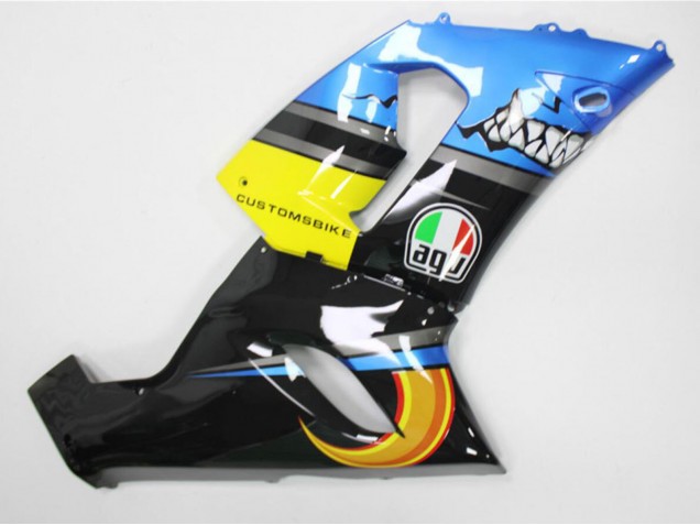 Blau Gelb Schwarz Hai 2005-2006 Kawasaki ZX6R Motorrad Verkleidung