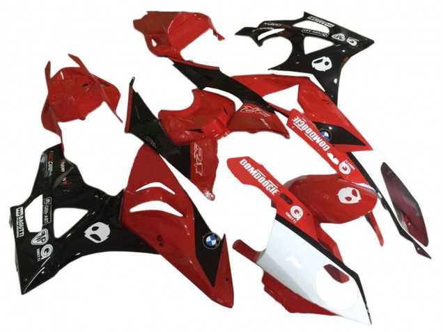 BMW S1000RR Motorrad Verkleidung 2009-2014 - Rot Weiss Glanzendes Schwarz