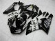 Glänzendes Schwarz Weiß West 2005-2006 Kawasaki ZX6R Motorrad Verkleidung