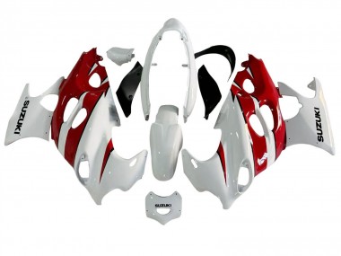 Suzuki GSX600F/GSX750F Motorrad Verkleidung 2004-2006 - Weiss Rot