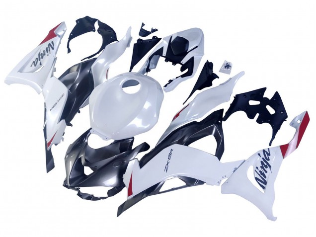 Kawasaki ZX6R Motorrad Verkleidung 2023-2025 - Perl Weiss Schwarz Rot