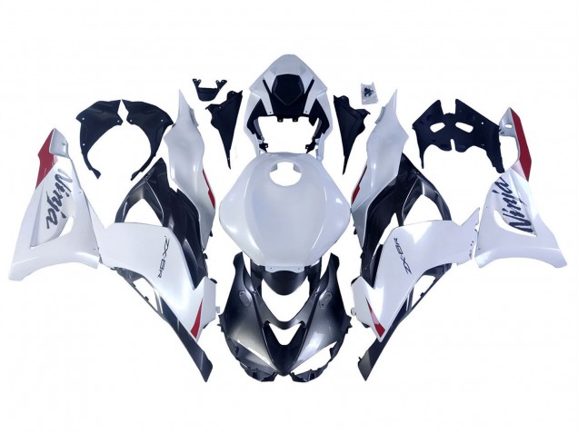Kawasaki ZX6R Motorrad Verkleidung 2023-2025 - Perl Weiss Schwarz Rot
