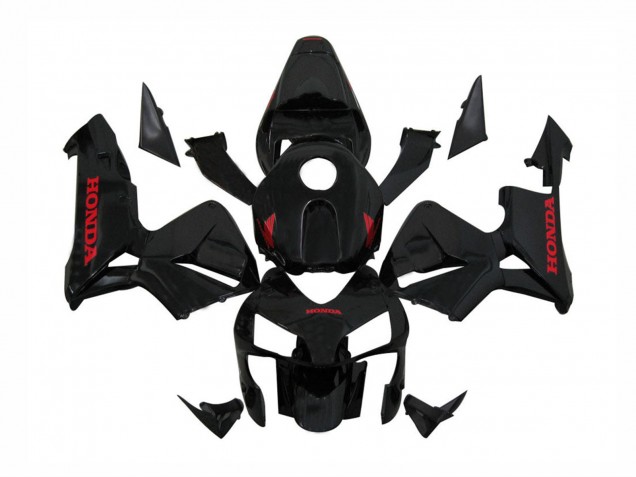 Honda CBR600RR Motorrad Verkleidung 2003-2004 - Glanzendes Schwarz Rot Aufkleber