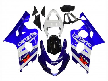 Suzuki GSXR 600 / GSXR 750 Motorrad Verkleidung Kit 2004-2005 - Weiss Blau Schwarz Rot