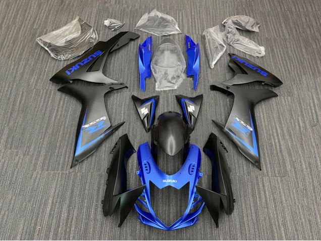 Suzuki GSXR 600 / GSXR 750 Motorrad Verkleidung Kit 2011-2024 - Blau Matt Schwarz