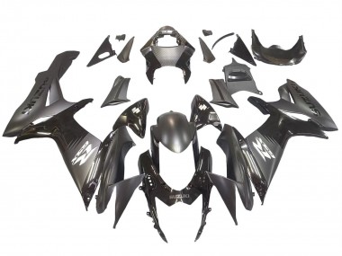 Suzuki GSXR 600 / GSXR 750 Motorrad Verkleidung 2011-2024 - Matt Schwarz Glanzendes Schwarz Weiss Aufkleber
