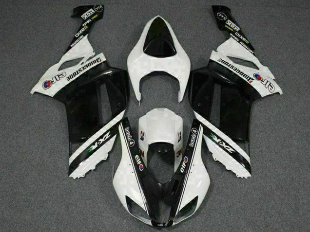Schwarz Weiß Elf 2007-2008 Kawasaki ZX6R Motorrad Verkleidung