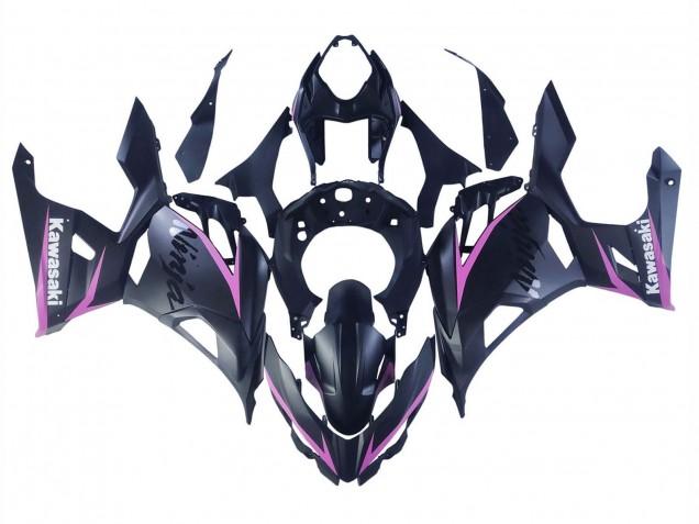Kawasaki Ninja 400 Motorrad Verkleidung 2018-2024 - Matt Schwarz Rosa