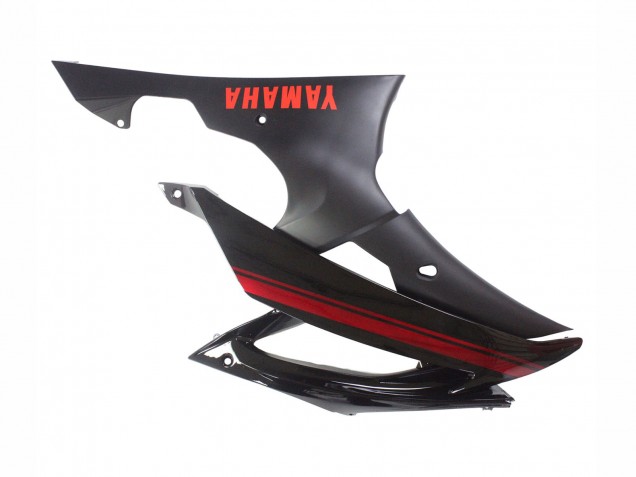 Yamaha YZF 600 R6 Motorrad Verkleidung 2008-2016 - Glanzendes Schwarz Matt Schwarz Rot Streifen