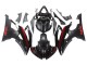 Yamaha YZF 600 R6 Motorrad Verkleidung 2008-2016 - Glanzendes Schwarz Matt Schwarz Rot Streifen