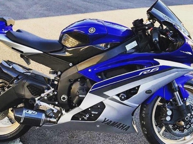 Yamaha YZF 600 R6 Motorrad Verkleidung 2008-2016 - Silber Blau