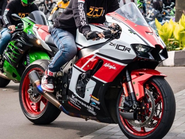 Kawasaki ZX10R Motorrad Verkleidung 2021-2025 - Weiss Rot Schwarz