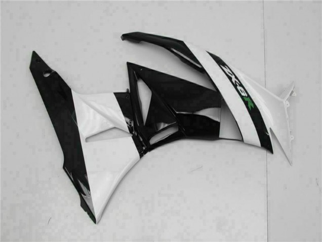 Glänzendes Schwarz Weiß 2009-2012 Kawasaki ZX6R Motorrad Verkleidung