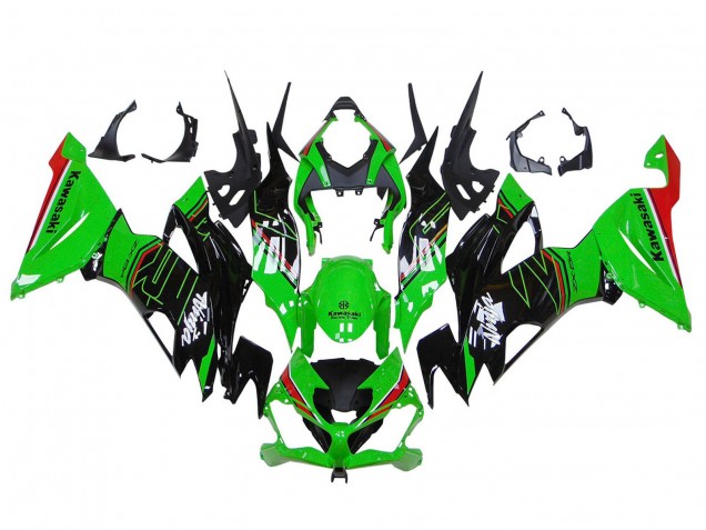 Kawasaki ZX6R Motorrad Verkleidung 2019-2022 - Grun Glanzendes Schwarz Rot