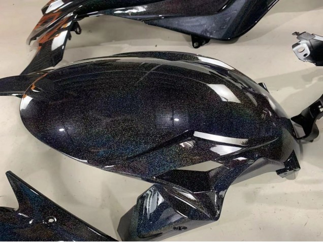 Kawasaki ZX6R Motorrad Verkleidung 2019-2022 - Schwarz Regenbogen