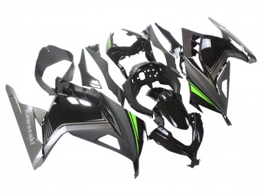 Kawasaki EX300 Motorrad Verkleidung 2013-2024 - Glanzendes Schwarz Matt Schwarz Grun