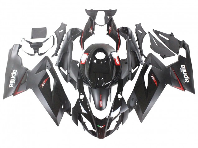 Aprilia RS125 Motorrad Verkleidung 2006-2011 - Glanzendes Schwarz Rot Weiss Aufkleber