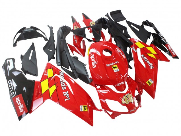 Aprilia RS125 Motorrad Verkleidung 2006-2011 - Rot Weiss Gelb Schwarz